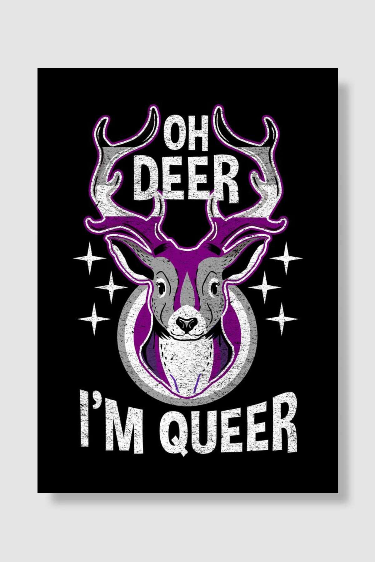 Oh Deer Im Queer Ace Müzik Poster Çerçevesiz Yüksek Kalite Müzik Afiş Duvar Poster