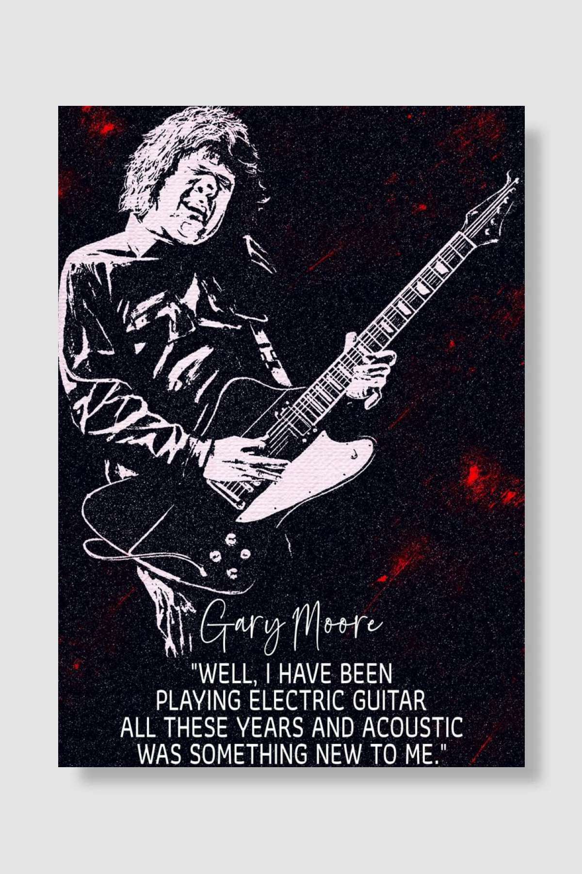 Gary Moore Müzik Poster Çerçevesiz Yüksek Kalite Müzik Afiş Duvar Poster