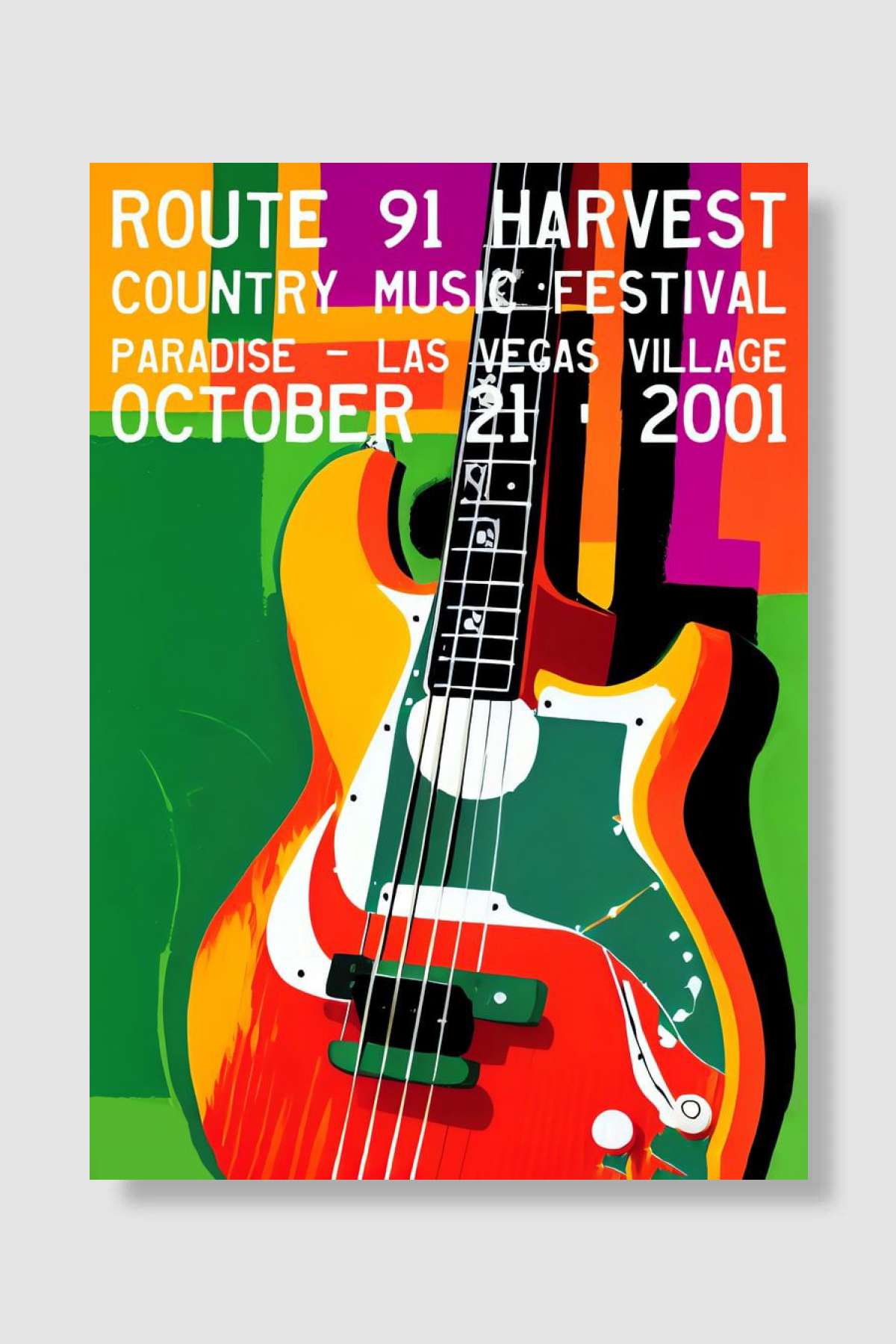 Route 91 Harvest Country Müzik Poster Çerçevesiz Yüksek Kalite Müzik Afiş Duvar Poster