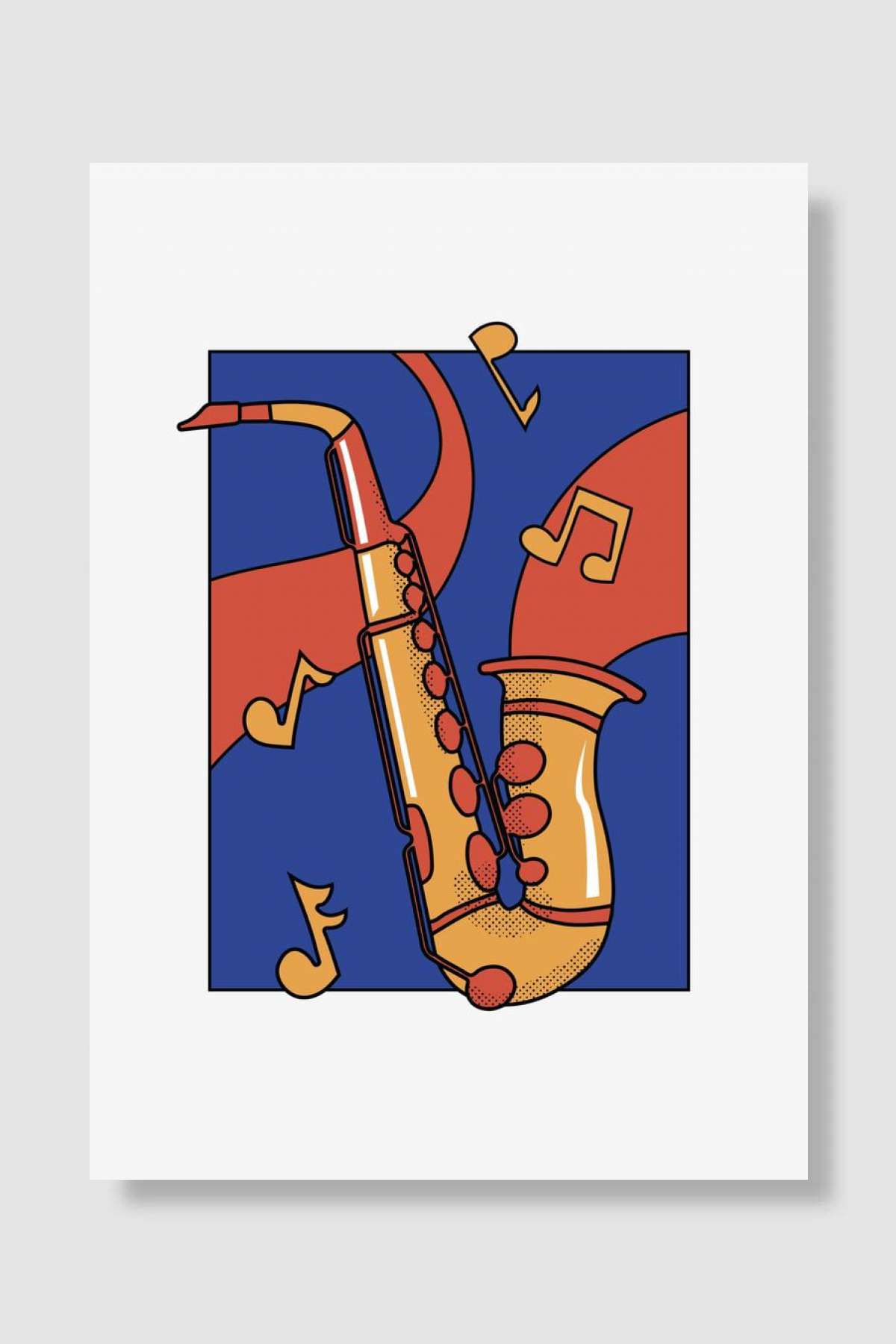 Stylish Saxophone Design Müzik Poster Çerçevesiz Yüksek Kalite Müzik Afiş Duvar Poster