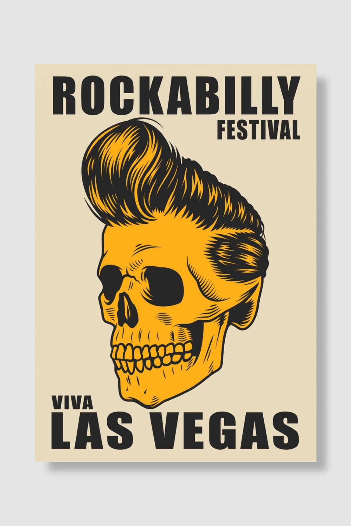 Rockabilly Festival Müzik Poster Çerçevesiz Yüksek Kalite Müzik Afiş Duvar Poster