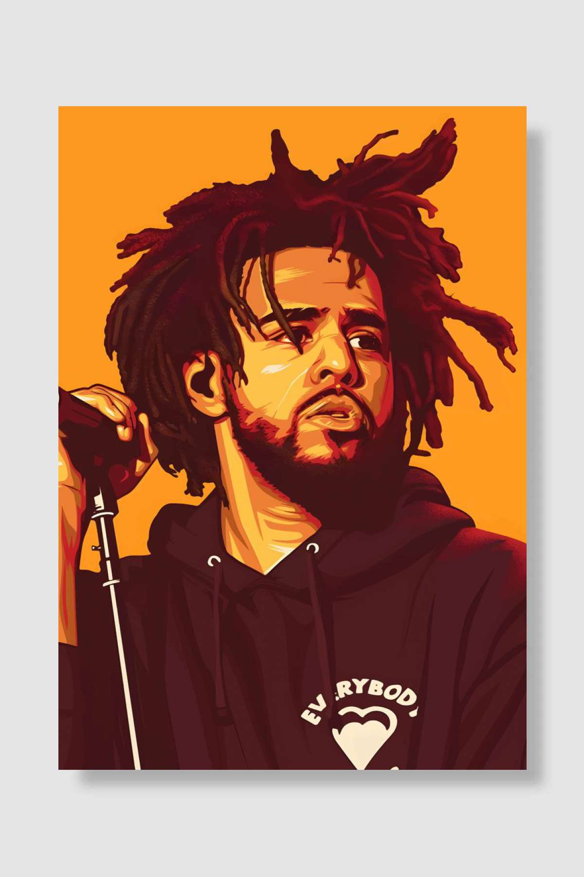 J. Cole Müzik Poster Çerçevesiz Yüksek Kalite Müzik Afiş Duvar Poster