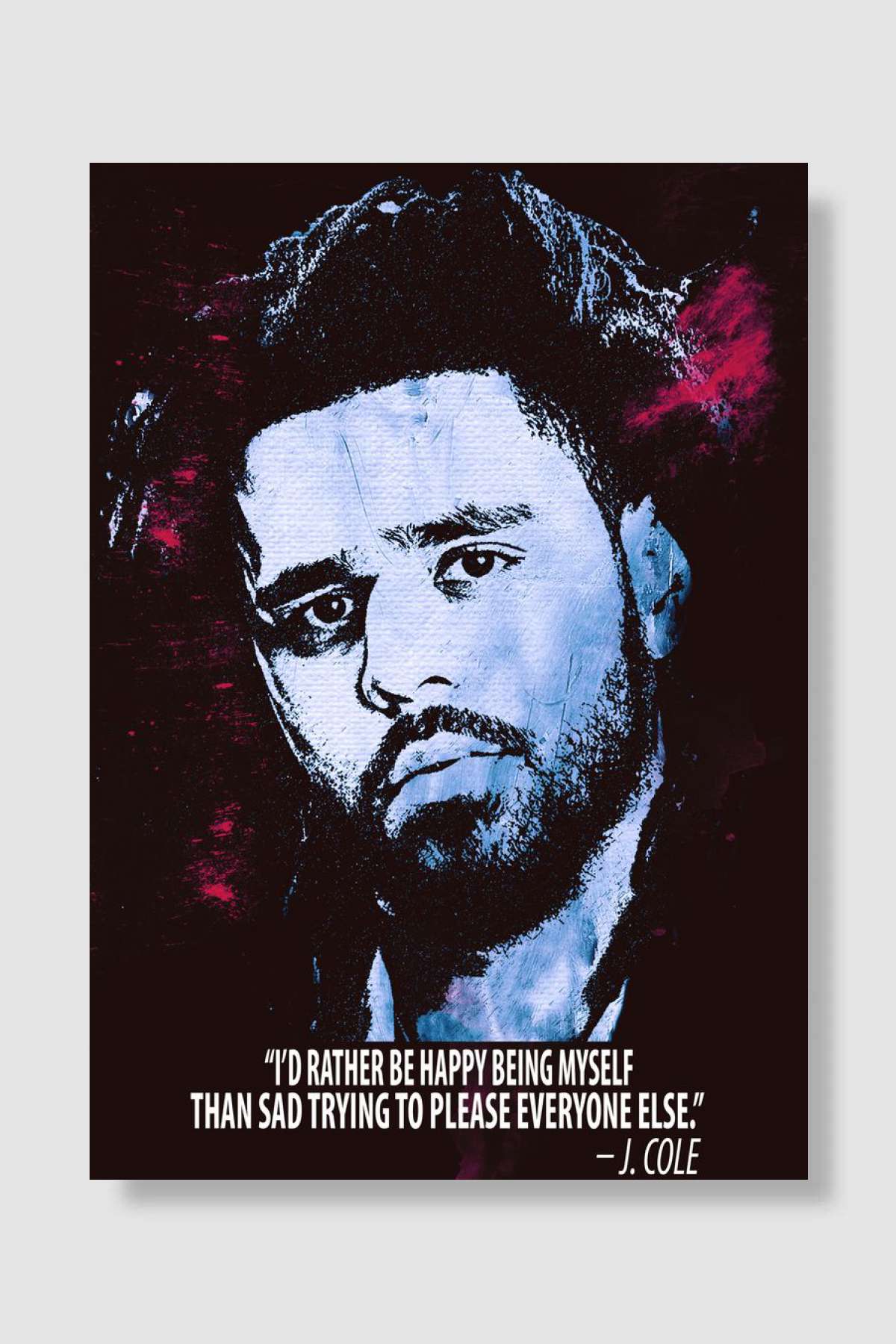 J Cole Müzik Poster Çerçevesiz Yüksek Kalite Müzik Afiş Duvar Poster