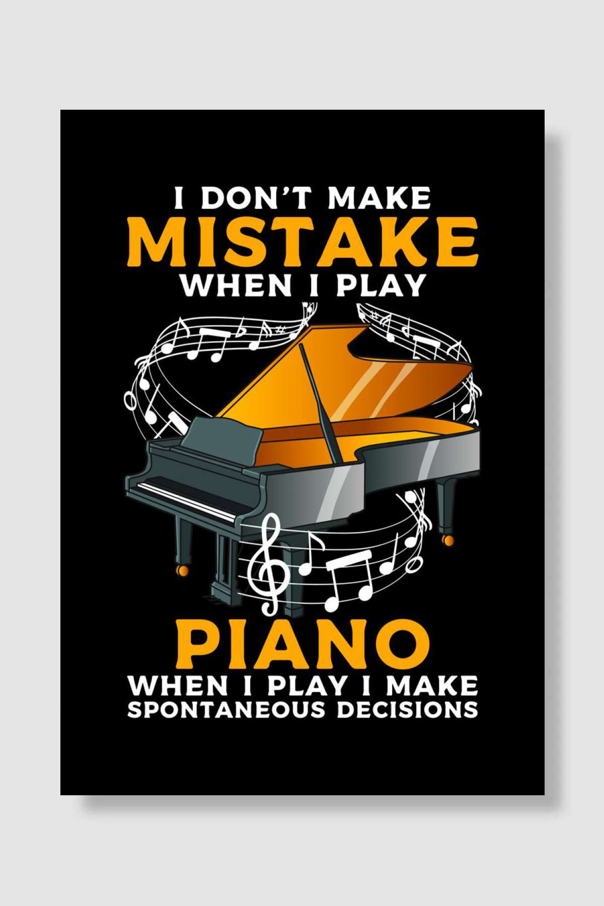 Funny Saying Piano Müzik Poster Çerçevesiz Yüksek Kalite Müzik Afiş Duvar Poster