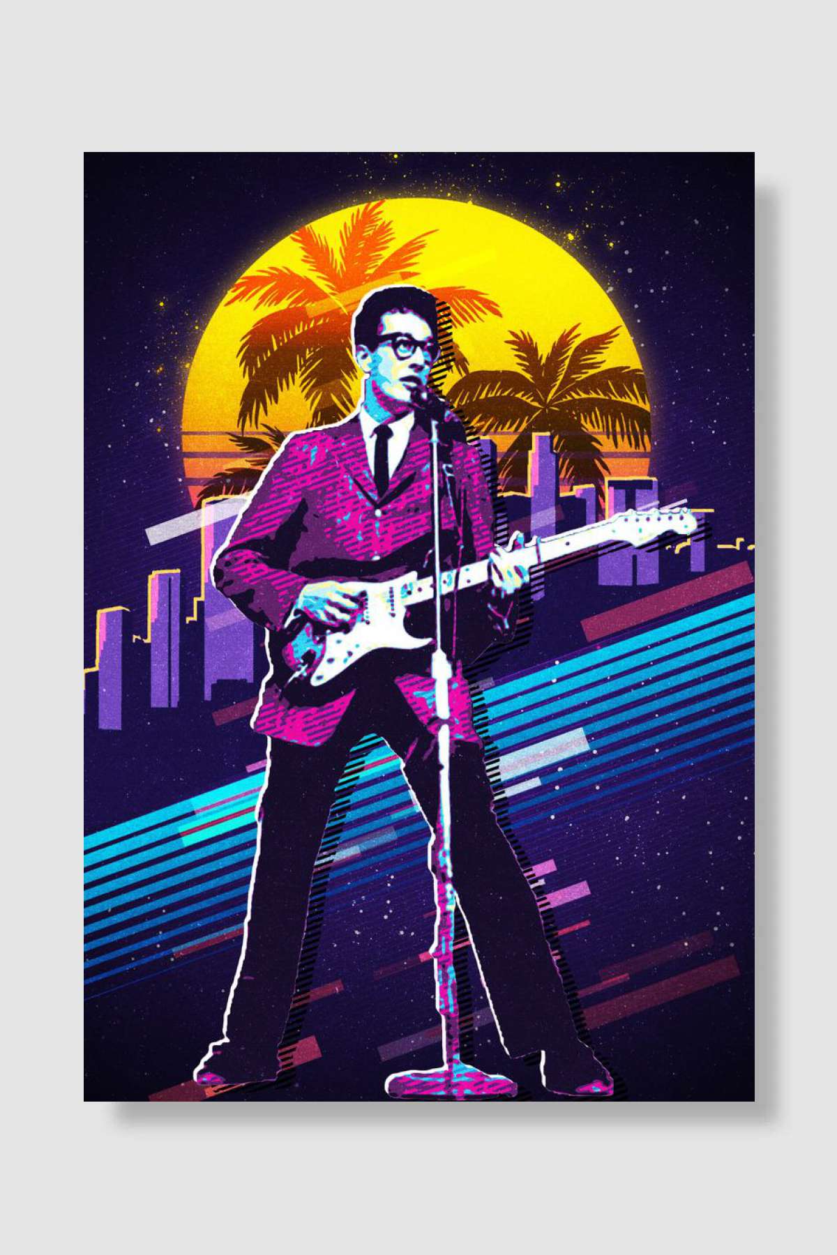 Buddy Holly 80s Müzik Poster Çerçevesiz Yüksek Kalite Müzik Afiş Duvar Poster