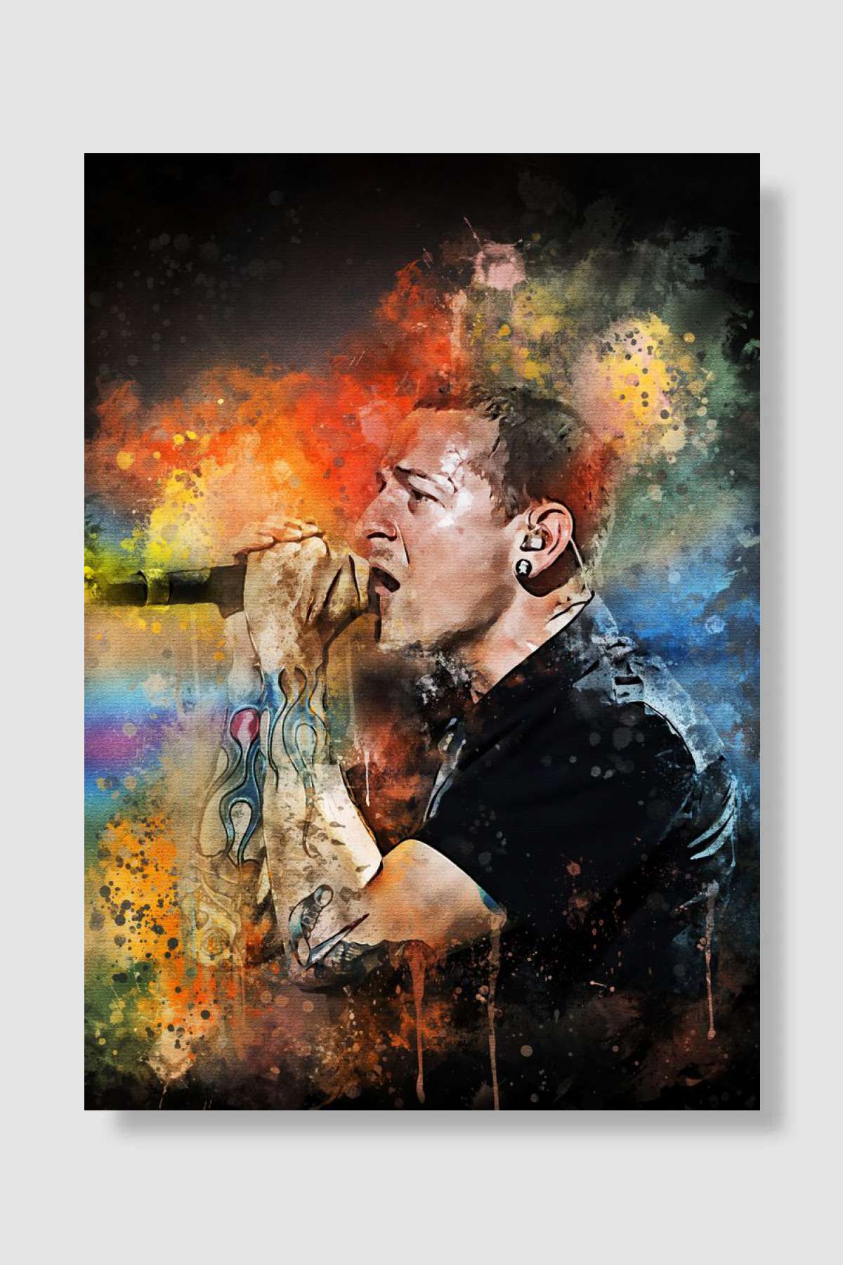 Chesters Bennington Müzik Poster Çerçevesiz Yüksek Kalite Müzik Afiş Duvar Poster