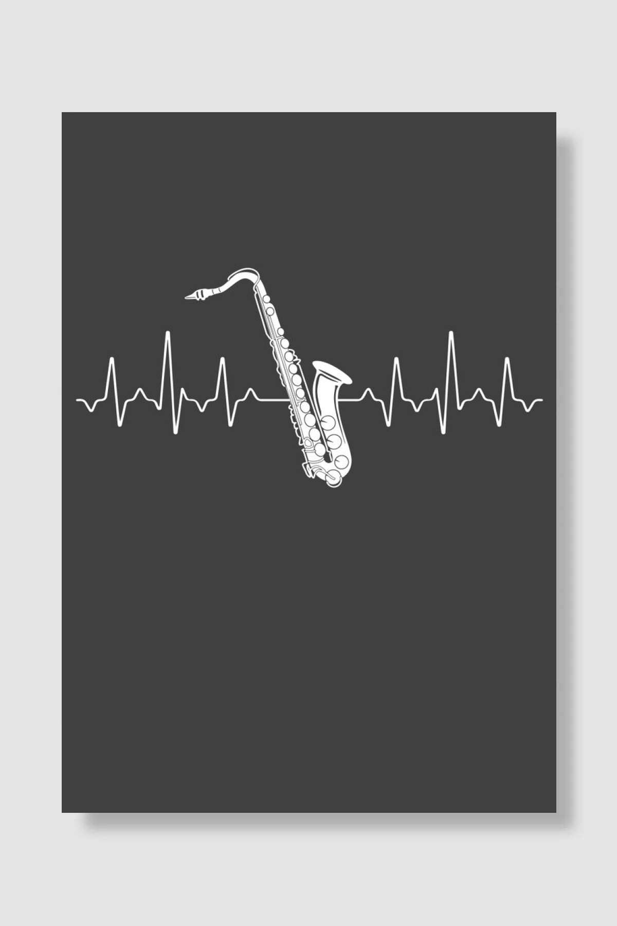 Saxophone Heartbeat Müzik Poster Çerçevesiz Yüksek Kalite Müzik Afiş Duvar Poster
