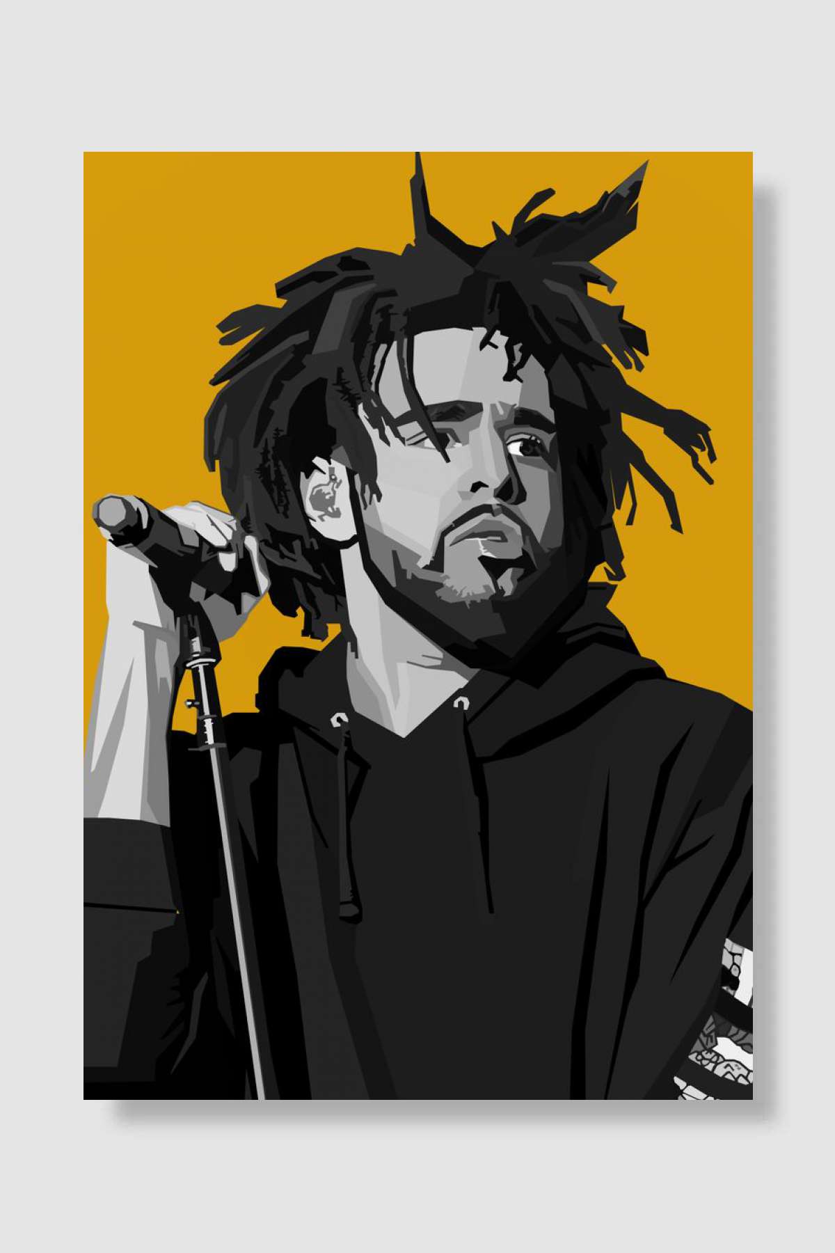J Cole WPAP Pop Art Müzik Poster Çerçevesiz Yüksek Kalite Müzik Afiş Duvar Poster