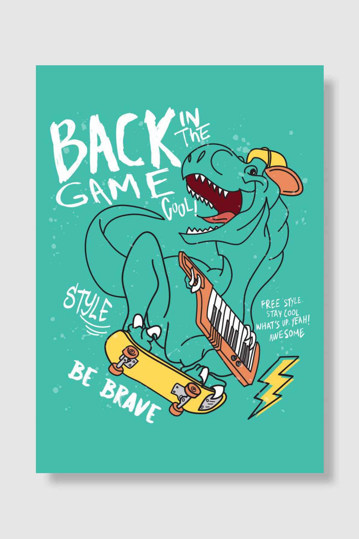 dinosaur hiphop Müzik Poster Çerçevesiz Yüksek Kalite Müzik Afiş Duvar Poster