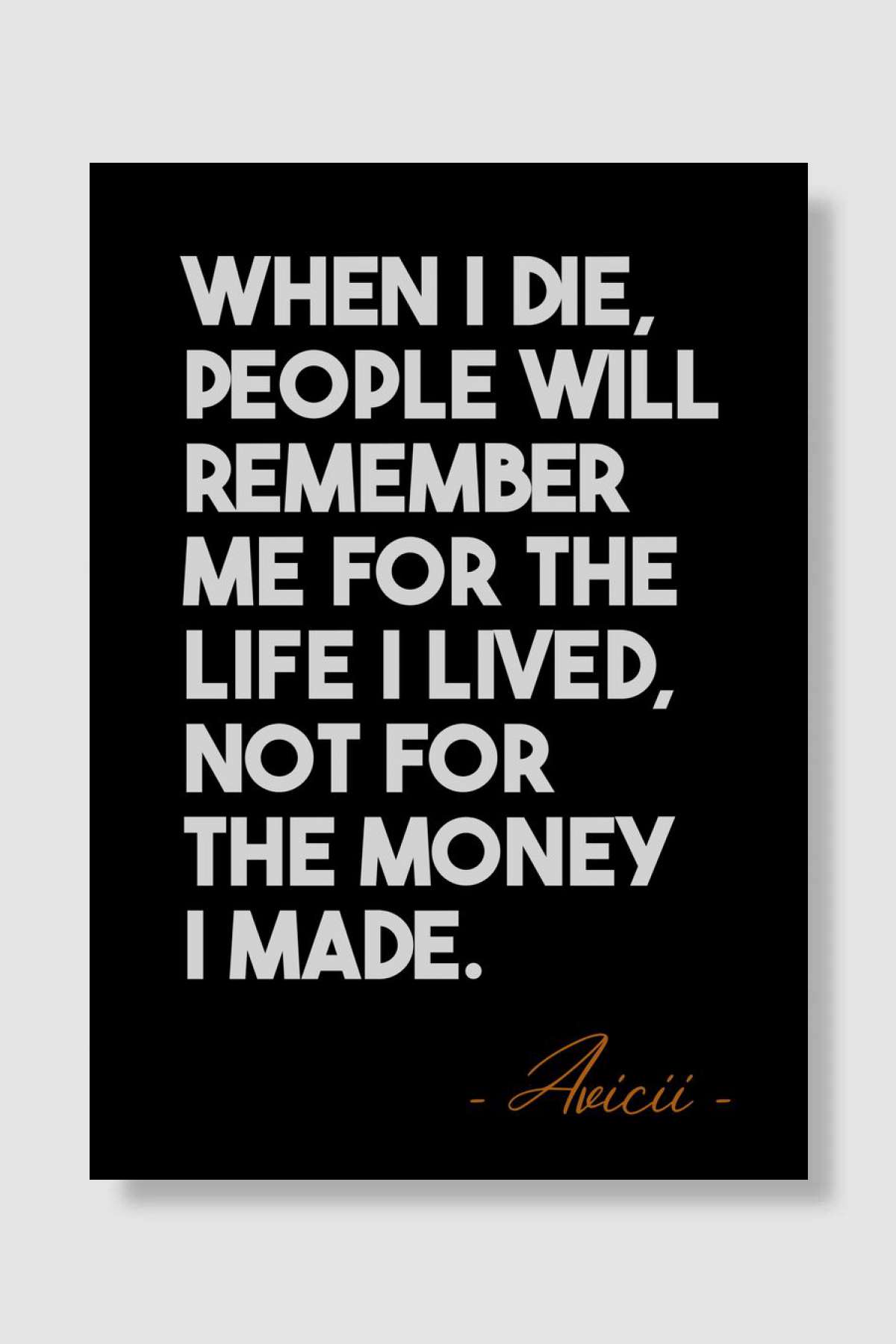 Avicii Quotes Müzik Poster Çerçevesiz Yüksek Kalite Müzik Afiş Duvar Poster