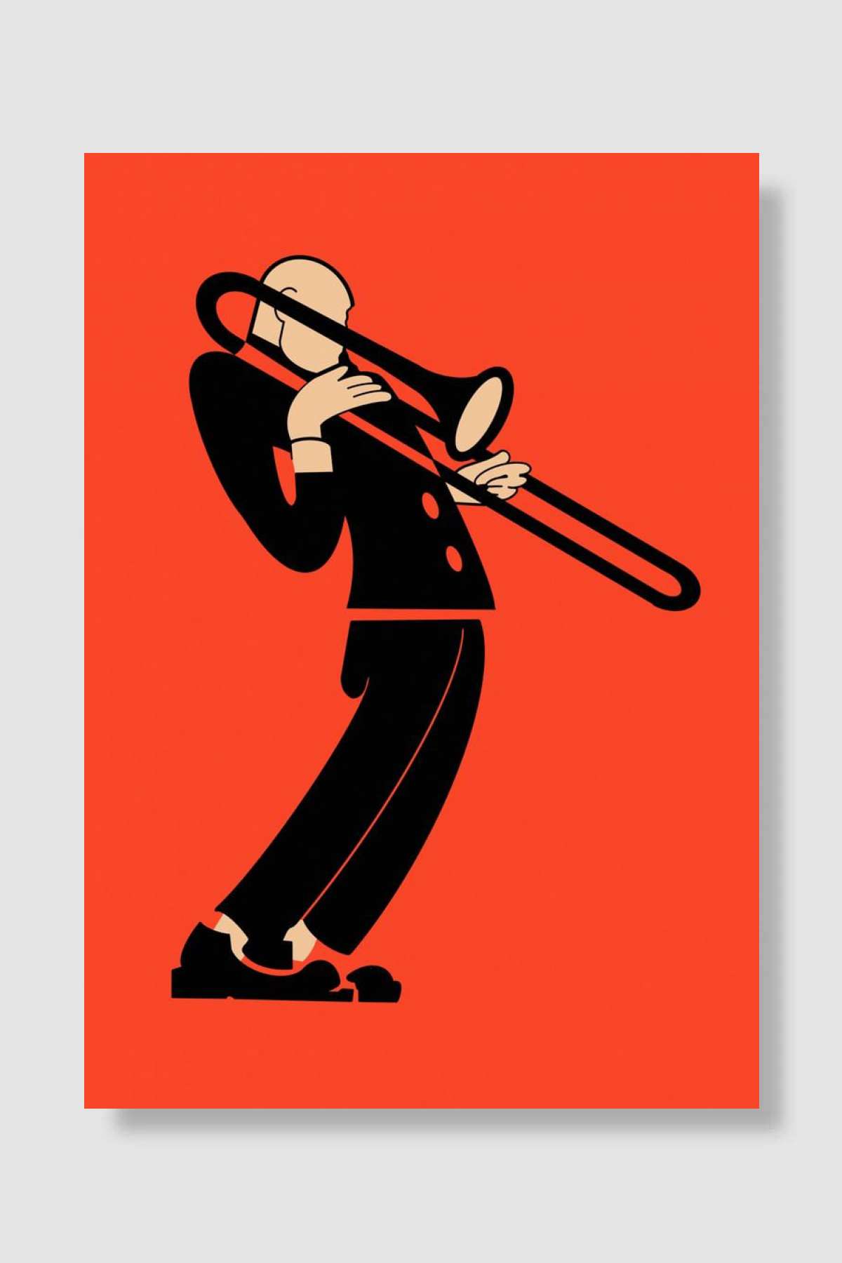 The Trombonist Müzik Poster Çerçevesiz Yüksek Kalite Müzik Afiş Duvar Poster