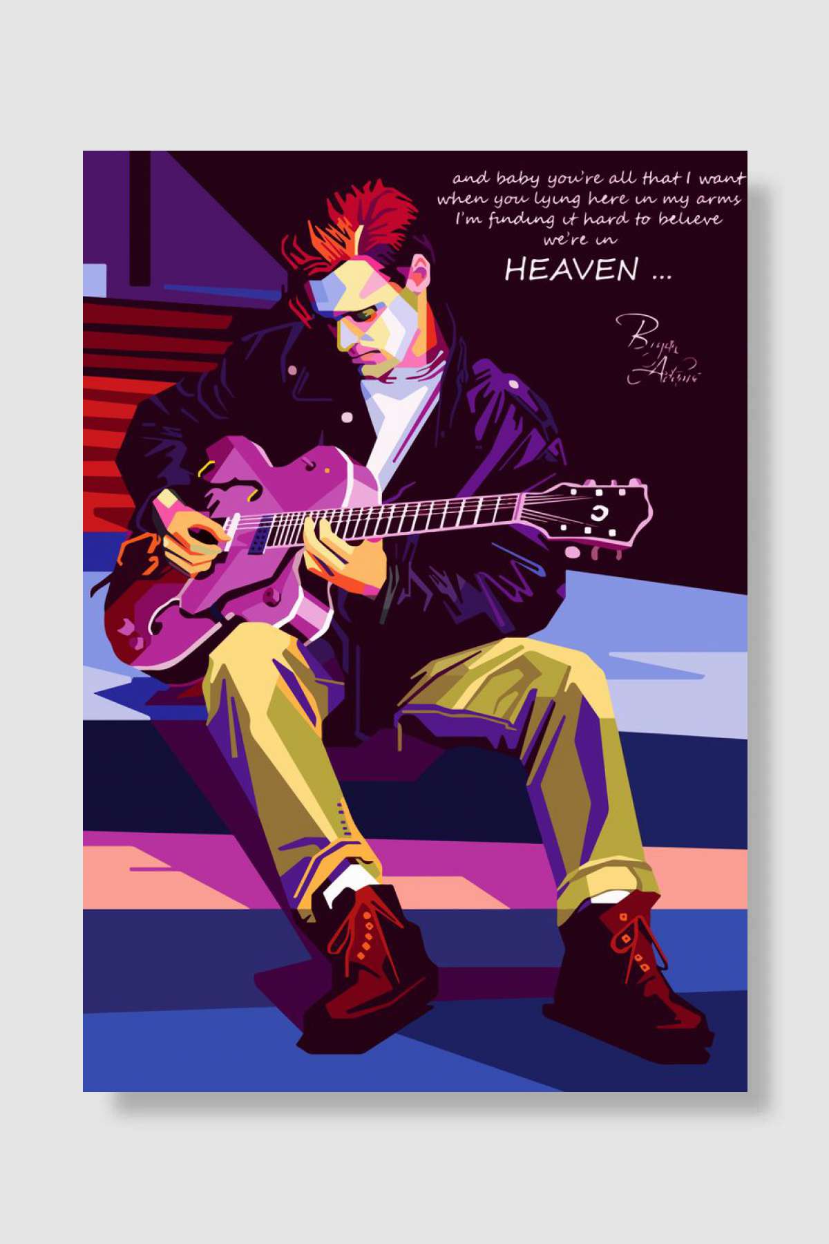 Bryan Adams pop art wpap Müzik Poster Çerçevesiz Yüksek Kalite Müzik Afiş Duvar Poster