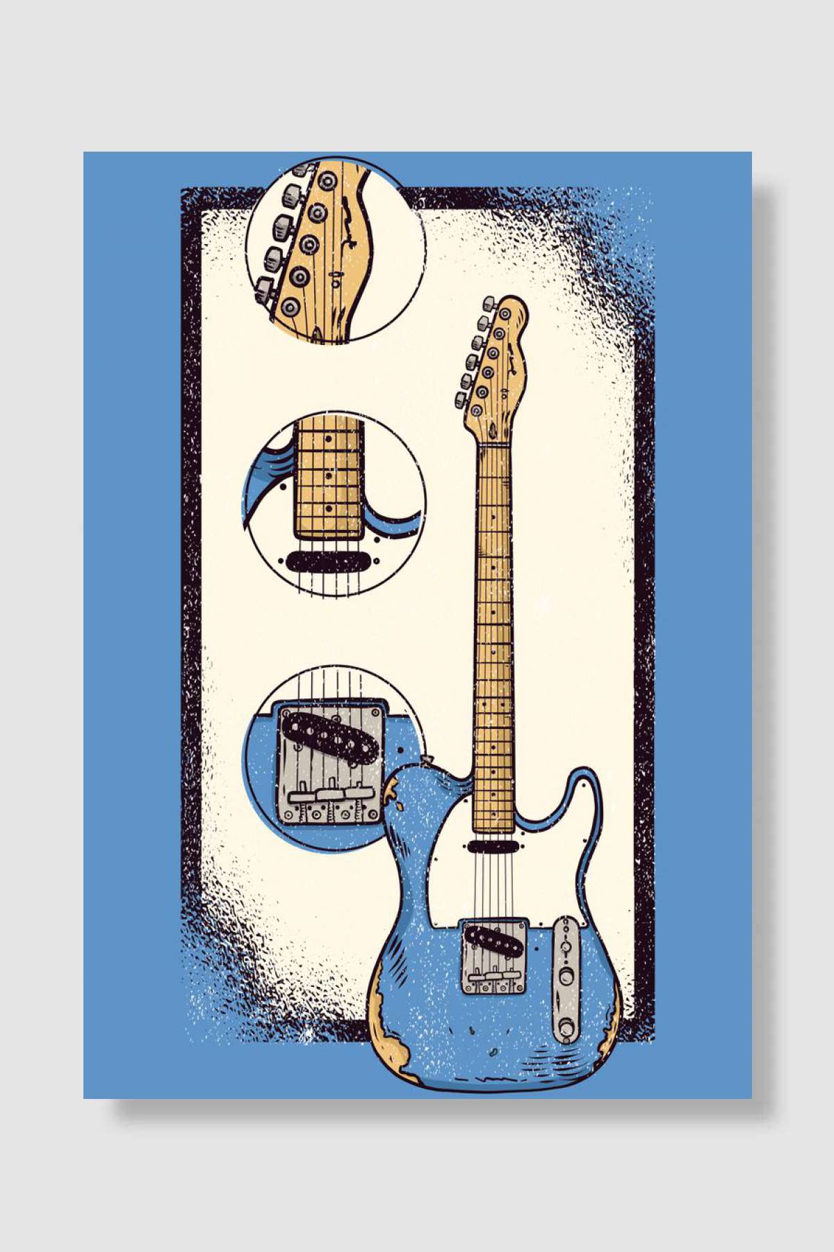 Telecaster Vintage Guitar Müzik Poster Çerçevesiz Yüksek Kalite Müzik Afiş Duvar Poster - En İyi Fiyatlarla