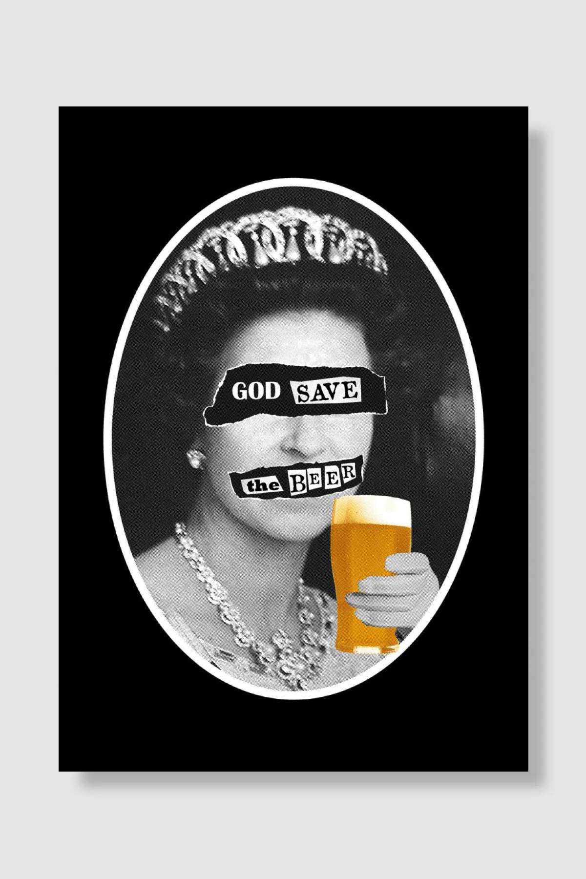 God save the Beer Müzik Poster Çerçevesiz Yüksek Kalite Müzik Afiş Duvar Poster