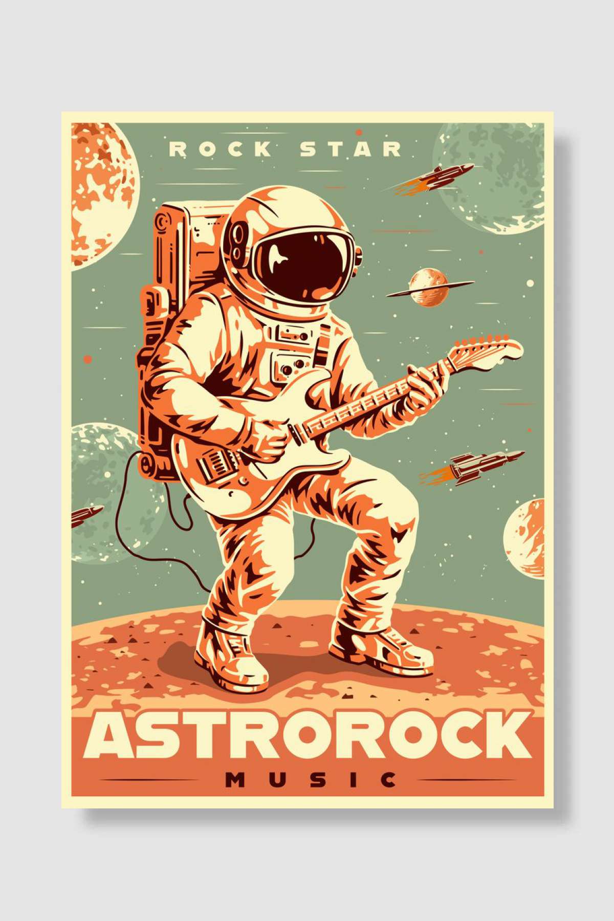 AstroRock Music Müzik Poster Çerçevesiz Yüksek Kalite Müzik Afiş Duvar Poster