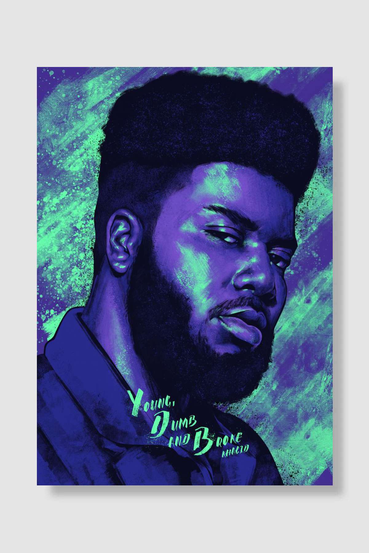 khalid neon Müzik Poster Çerçevesiz Yüksek Kalite Müzik Afiş Duvar Poster