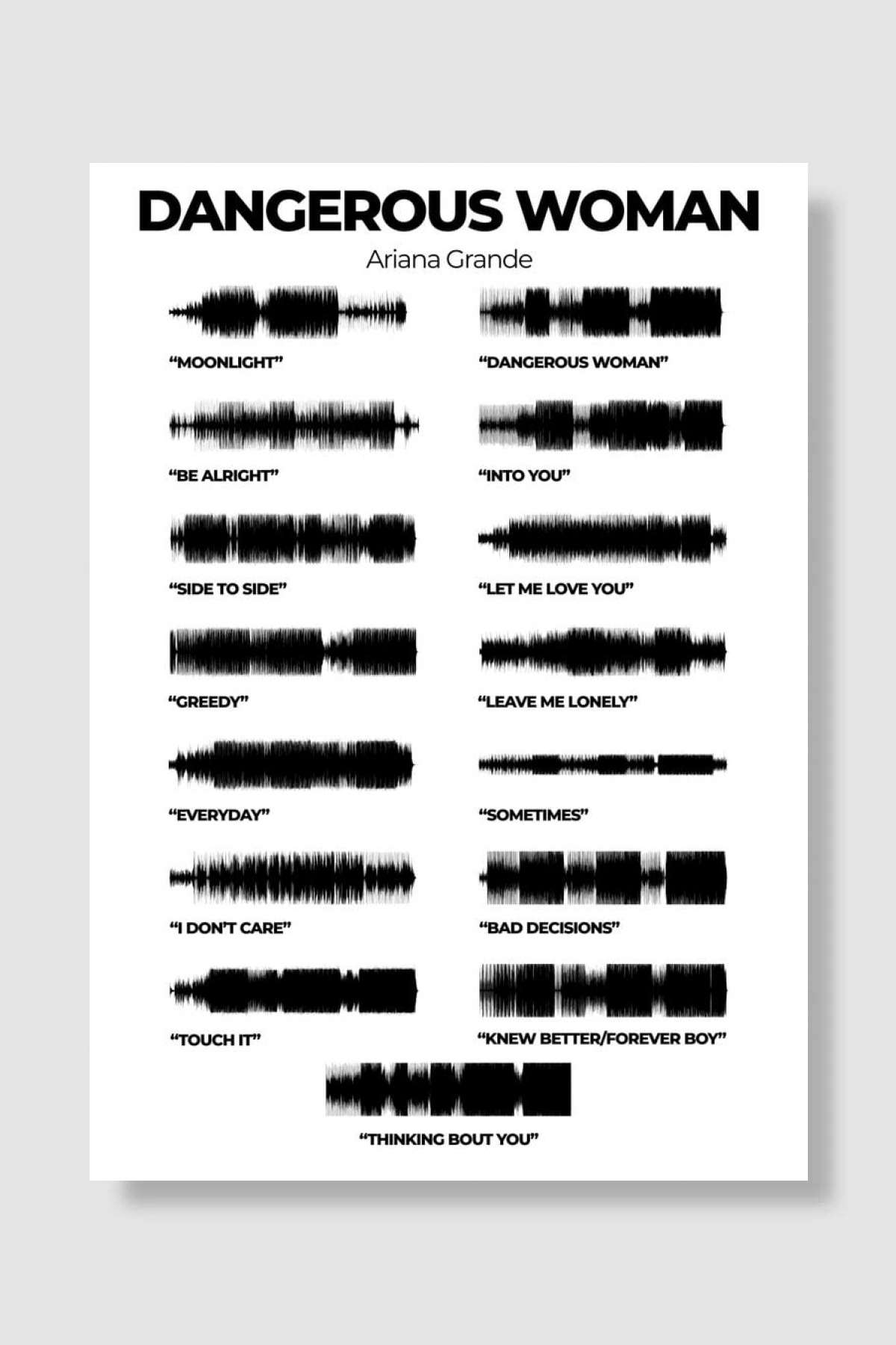 Dangerous Woman Müzik Poster Çerçevesiz Yüksek Kalite Müzik Afiş Duvar Poster - En İyi Fiyatlarla