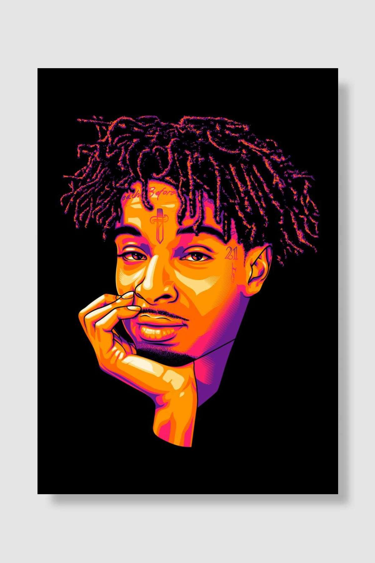 21 Savage Müzik Poster Çerçevesiz Yüksek Kalite Müzik Afiş Duvar Poster