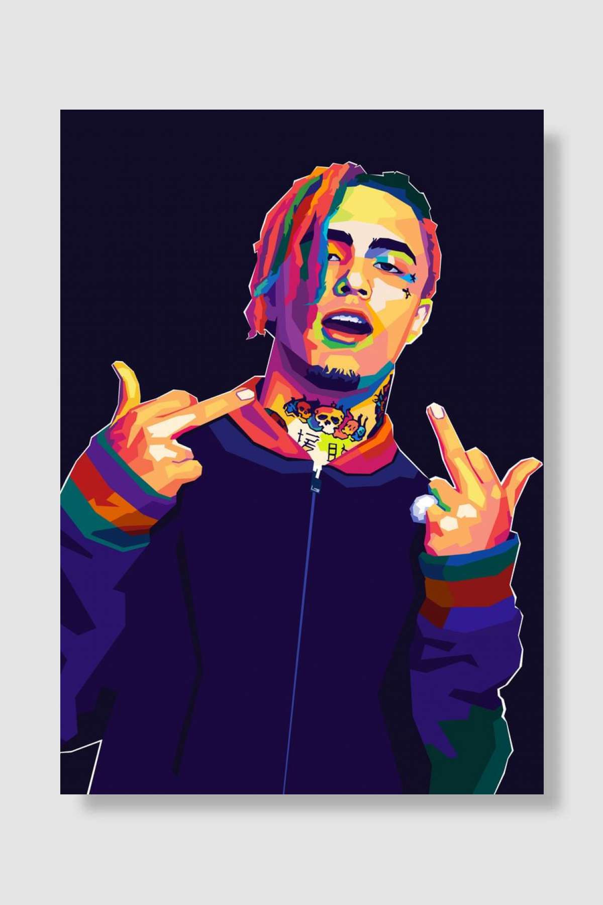 Lil Pump Wapp pop Art Müzik Poster Çerçevesiz Yüksek Kalite Müzik Afiş Duvar Poster