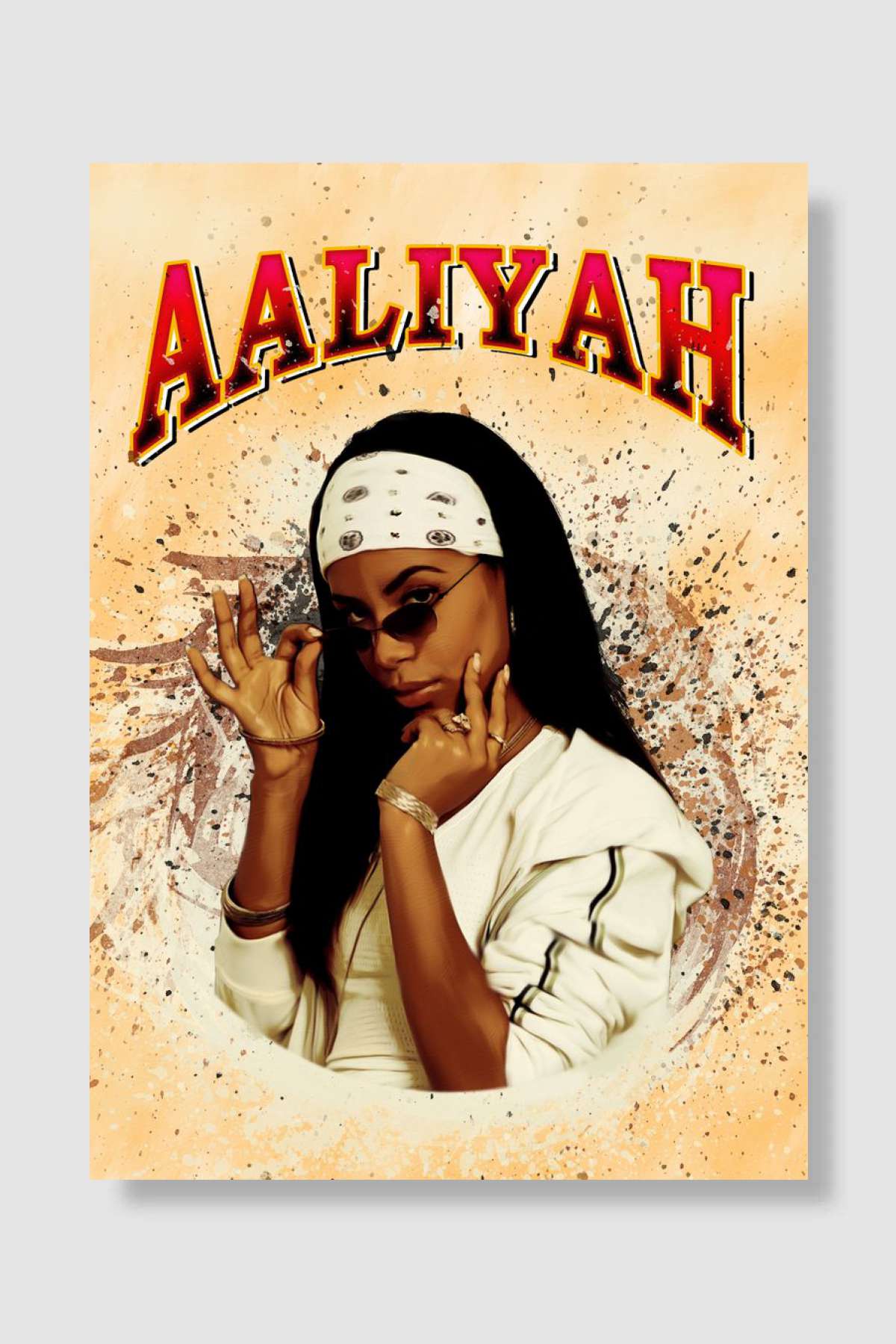 Aaliyah Müzik Poster Çerçevesiz Yüksek Kalite Müzik Afiş Duvar Poster