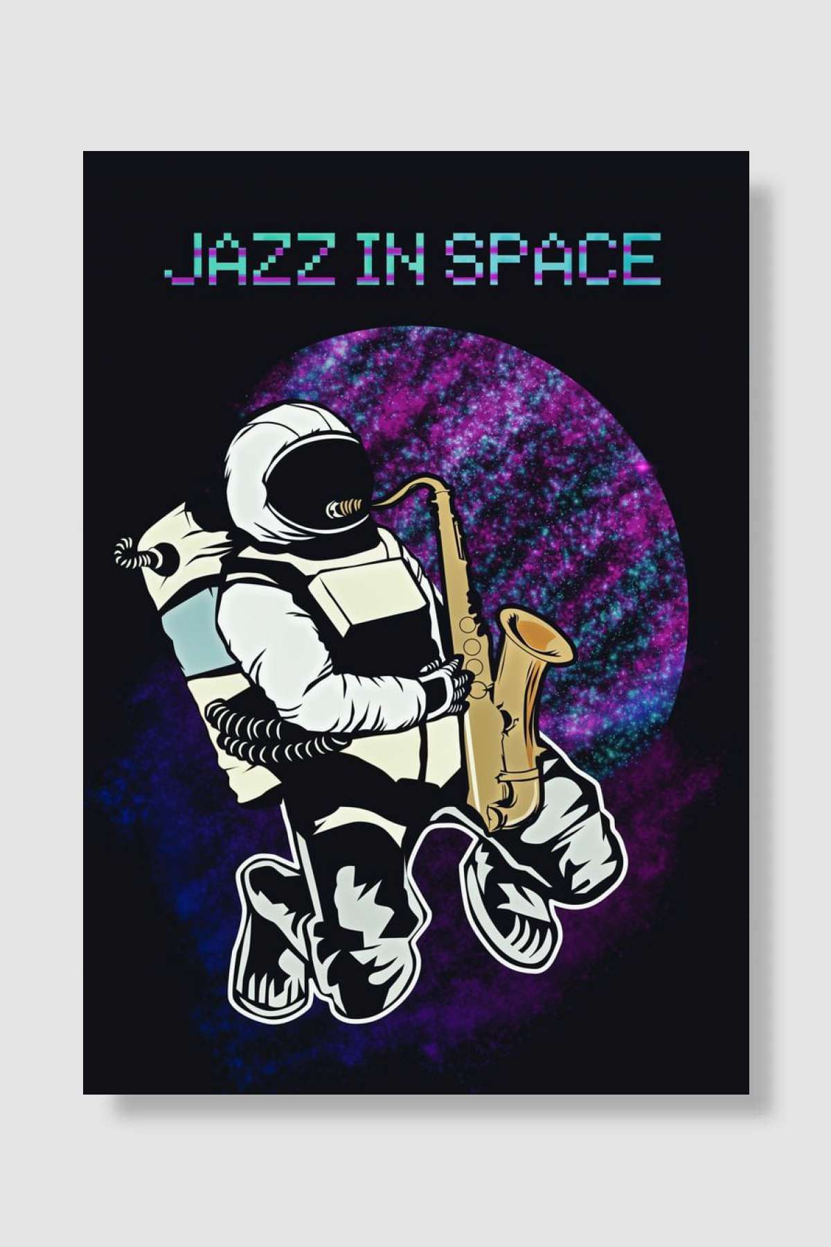 jazz astronout Müzik Poster Çerçevesiz Yüksek Kalite Müzik Afiş Duvar Poster