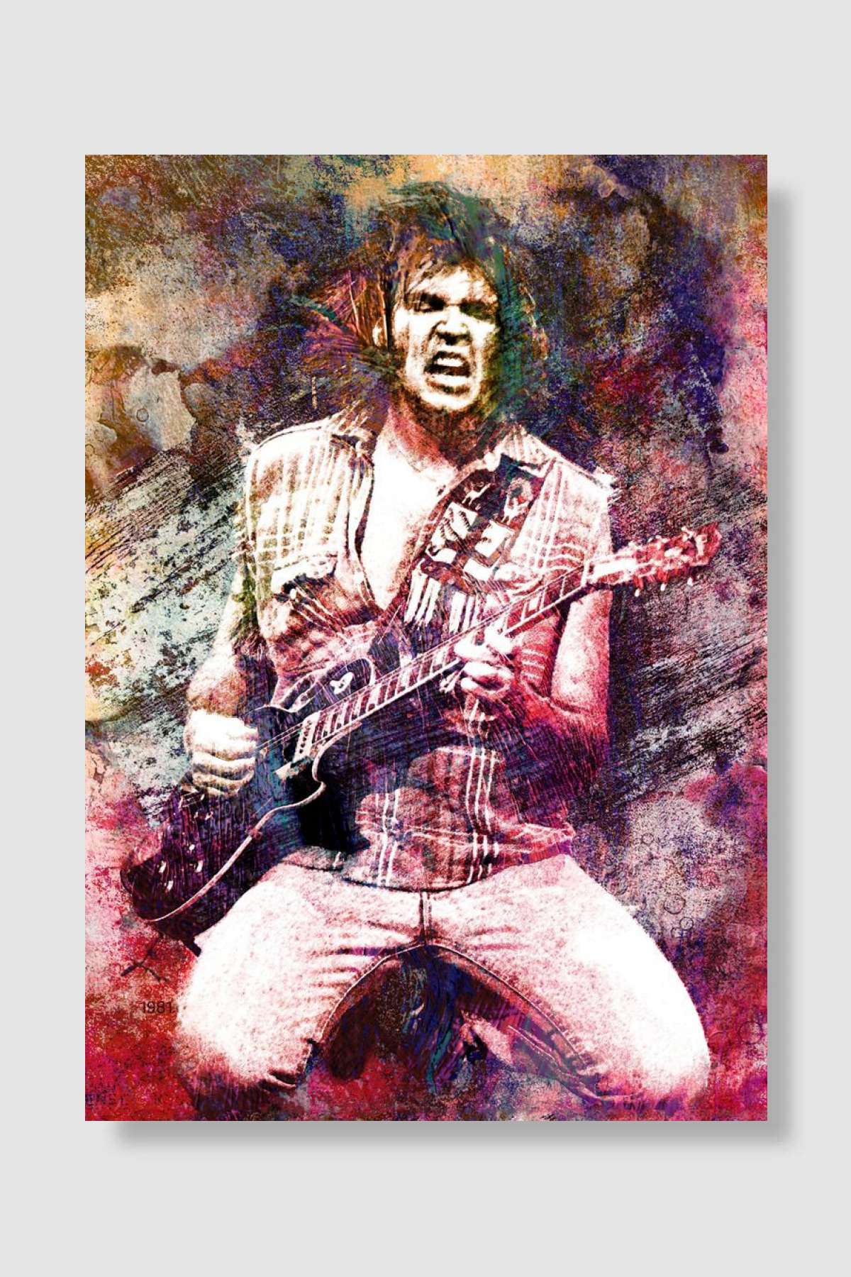 Neil Young Art Müzik Poster Çerçevesiz Yüksek Kalite Müzik Afiş Duvar Poster