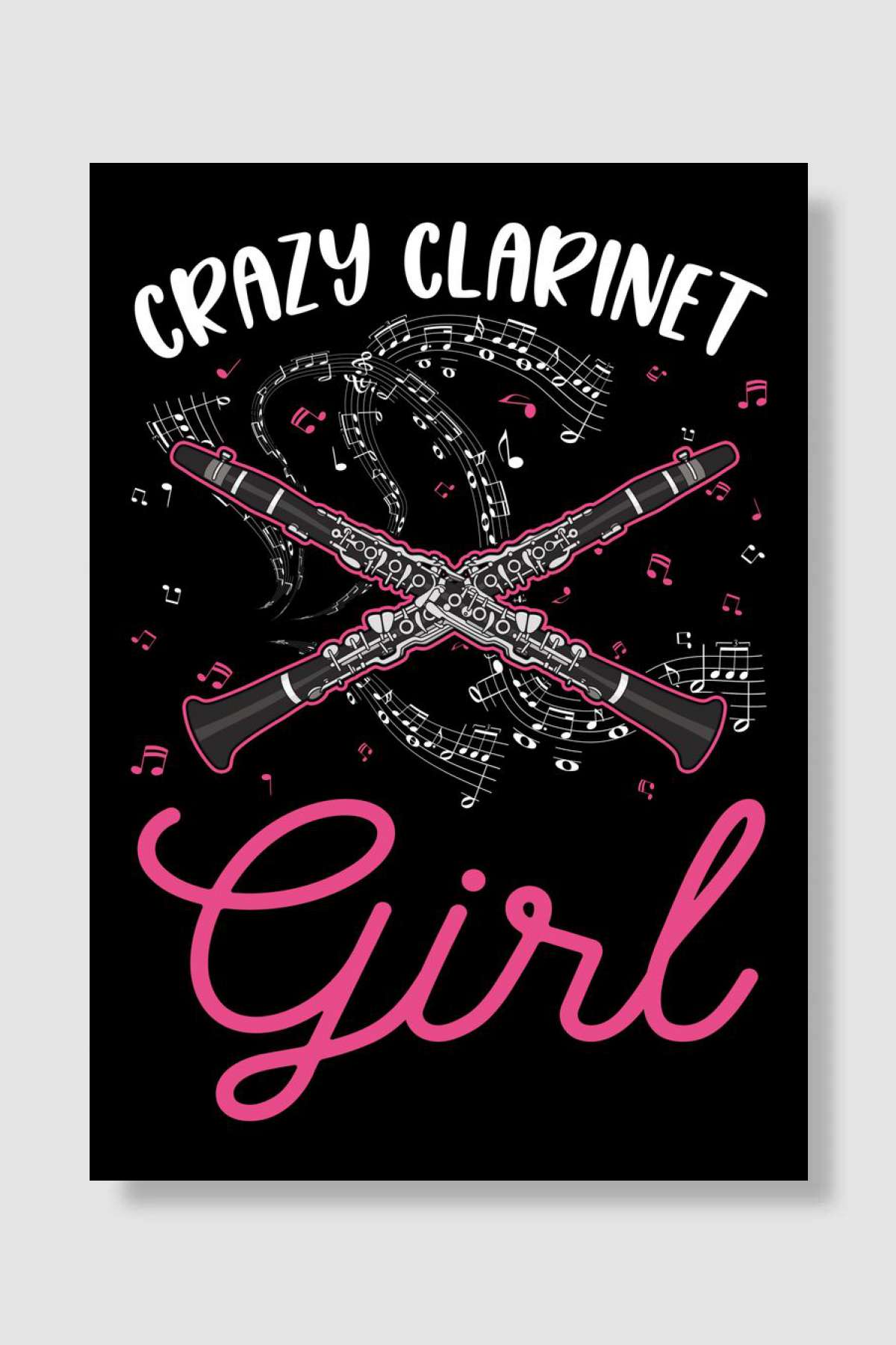 Clarinet Girl Clarinetist Müzik Poster Çerçevesiz Yüksek Kalite Müzik Afiş Duvar Poster - En İyi Fiyatlarla