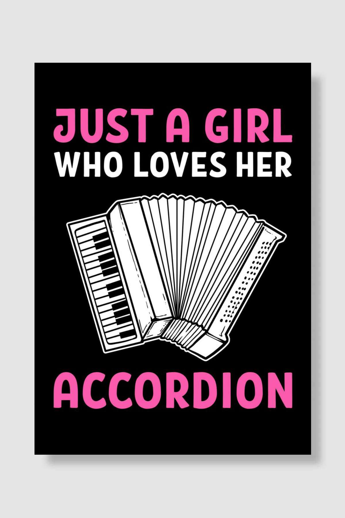 Accordion Girl Müzik Poster Çerçevesiz Yüksek Kalite Müzik Afiş Duvar Poster