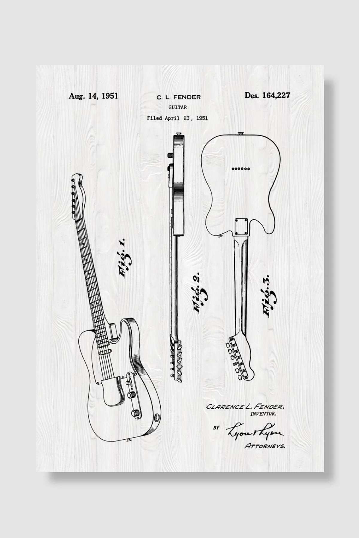 Guitar Patent Müzik Poster Çerçevesiz Yüksek Kalite Müzik Afiş Duvar Poster