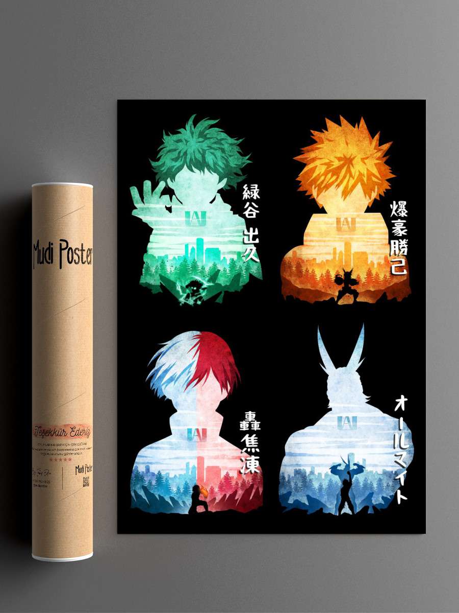 My Hero Academia Anime Poster Çerçevesiz Yüksek Kalite Anime Duvar Poster
