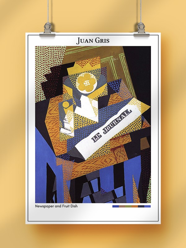 Juan Gris Newspaper and Fruit Dish Poster