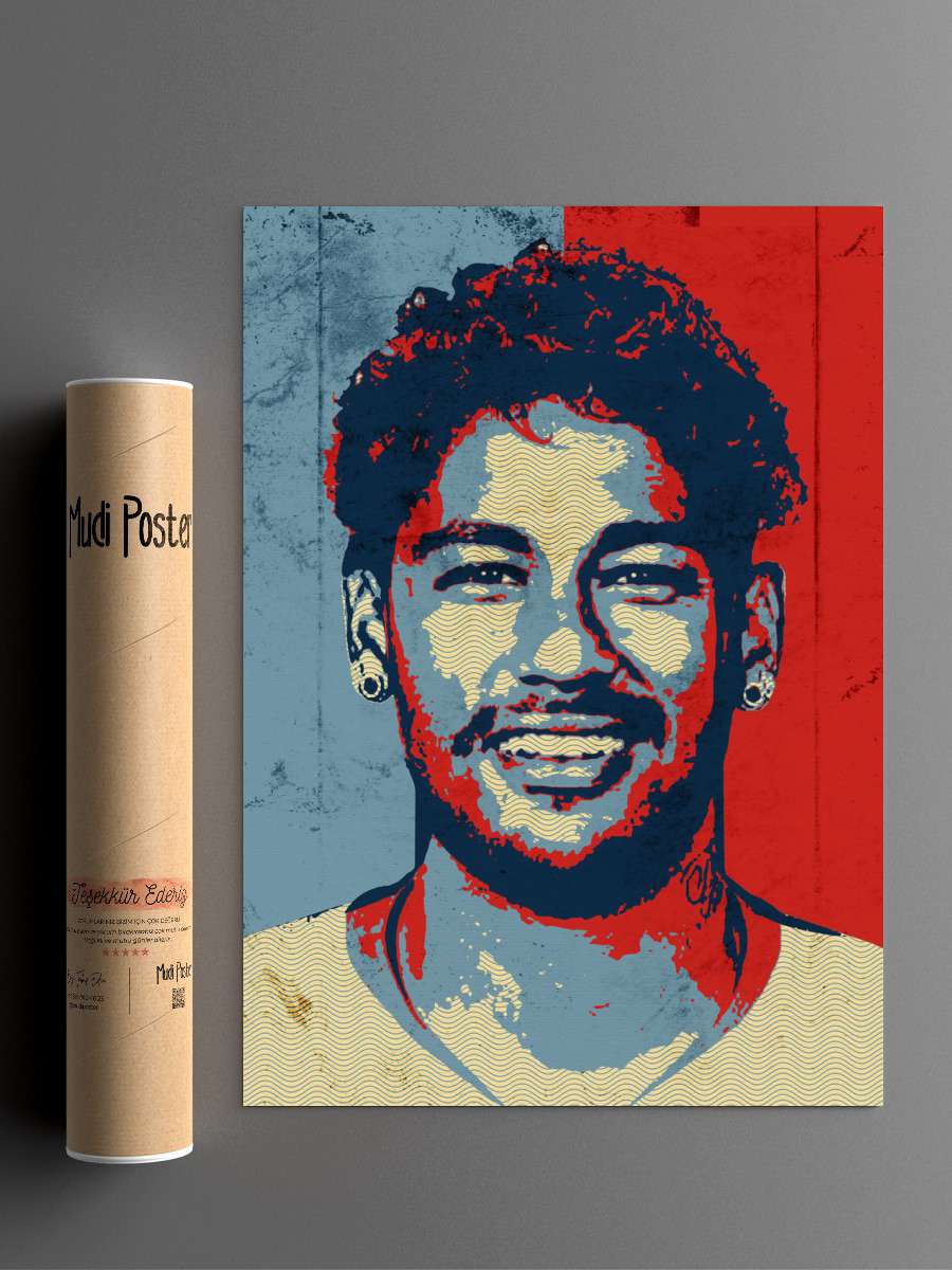 Neymar da Silva Santos J Futbol Poster Çerçevesiz Yüksek Kalite Futbolcu Duvar Poster