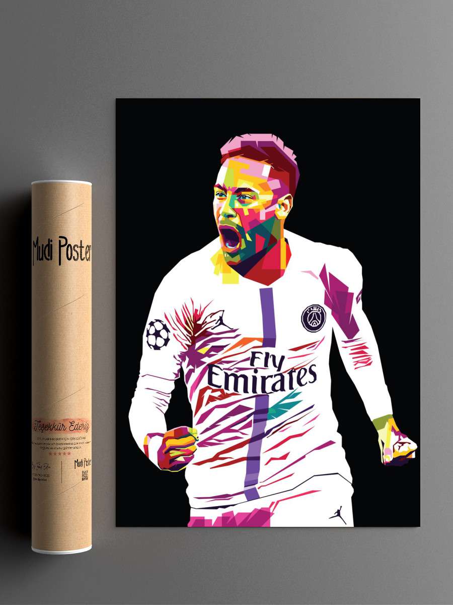 neymar Futbol Poster Çerçevesiz Yüksek Kalite Futbolcu Duvar Poster