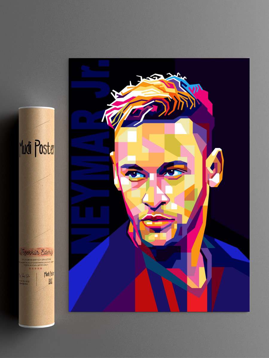 Neymar Futbol Poster Çerçevesiz Yüksek Kalite Futbolcu Duvar Poster