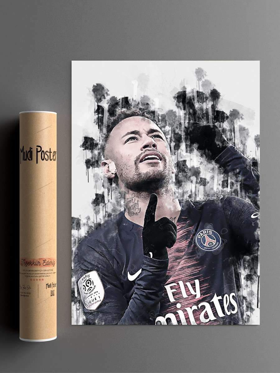 Neymar Futbol Poster Çerçevesiz Yüksek Kalite Futbolcu Duvar Poster