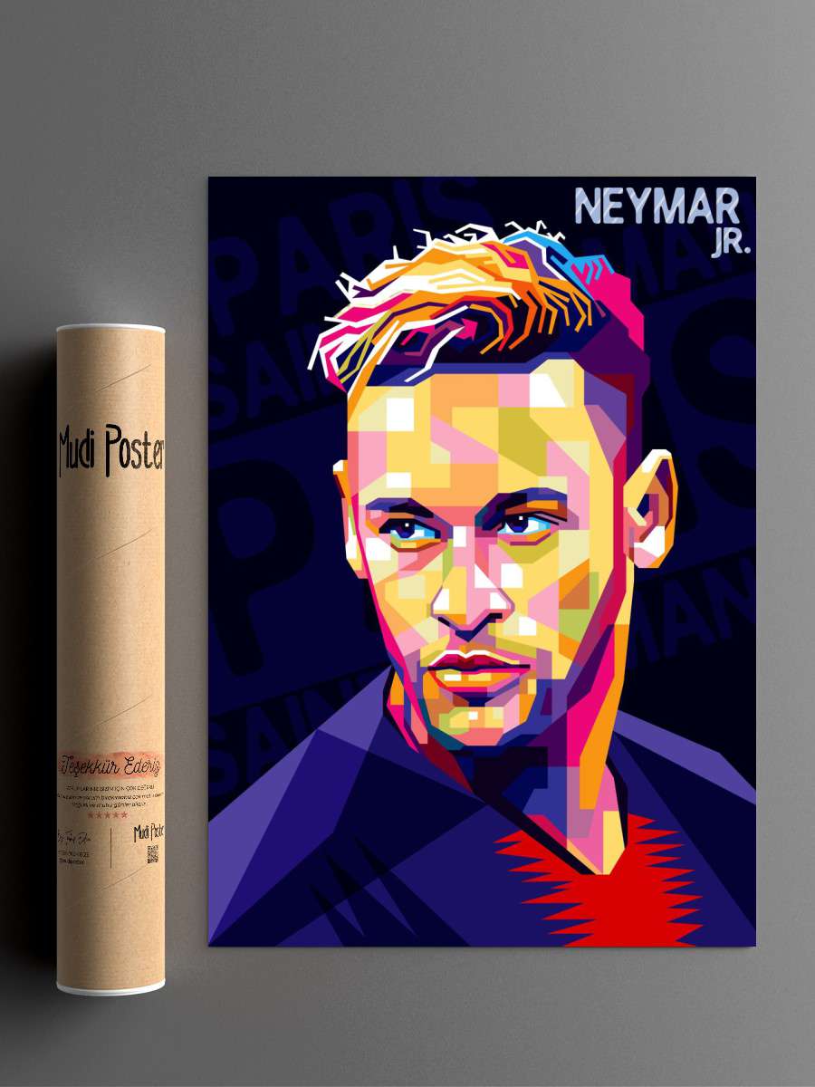 Neymar Jr Futbol Poster Çerçevesiz Yüksek Kalite Futbolcu Duvar Poster