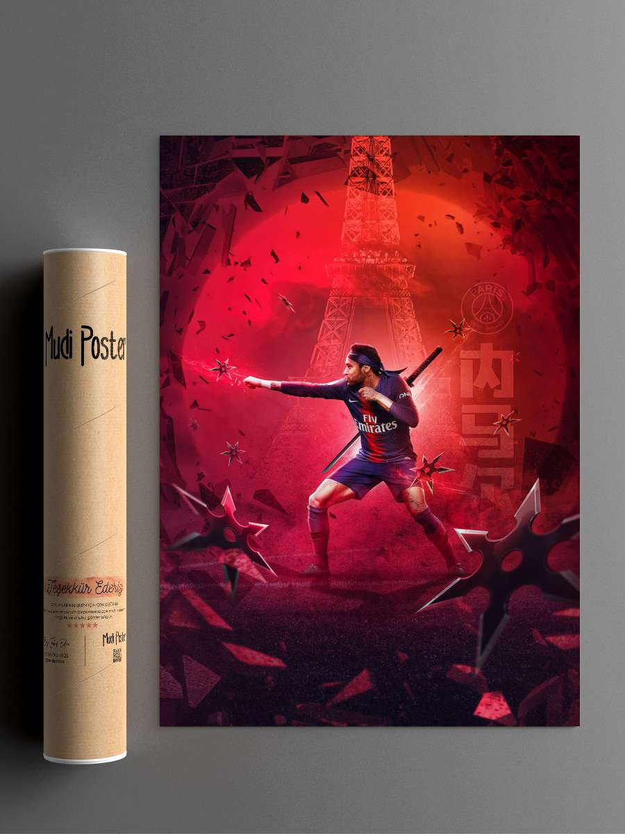 Neymar JR Futbol Poster Çerçevesiz Yüksek Kalite Futbolcu Duvar Poster
