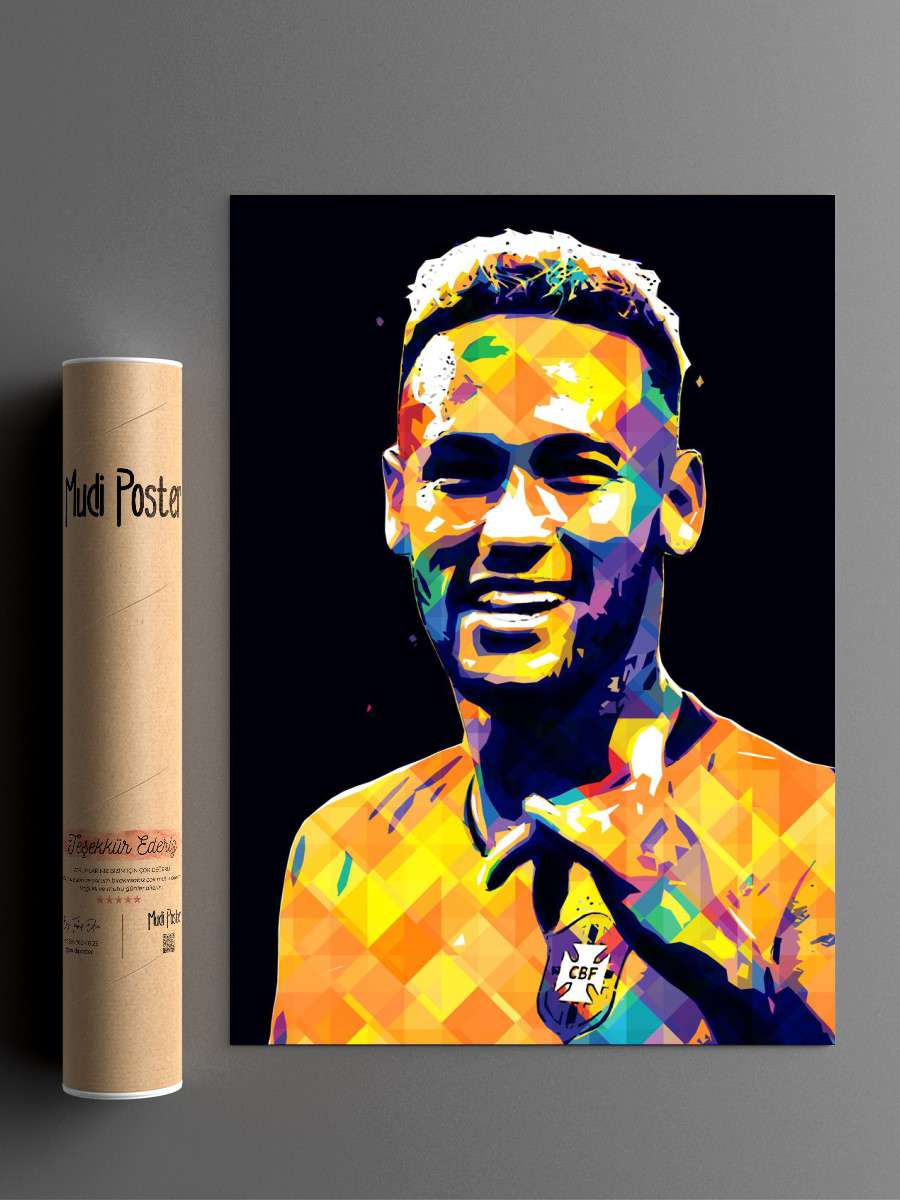 Neymar jr Futbol Poster Çerçevesiz Yüksek Kalite Futbolcu Duvar Poster