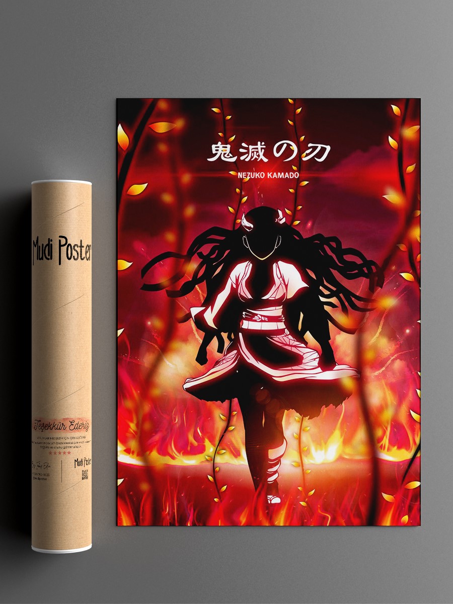 Nezuko attack mode Poster, Çerçevesiz Tv Film Poster
