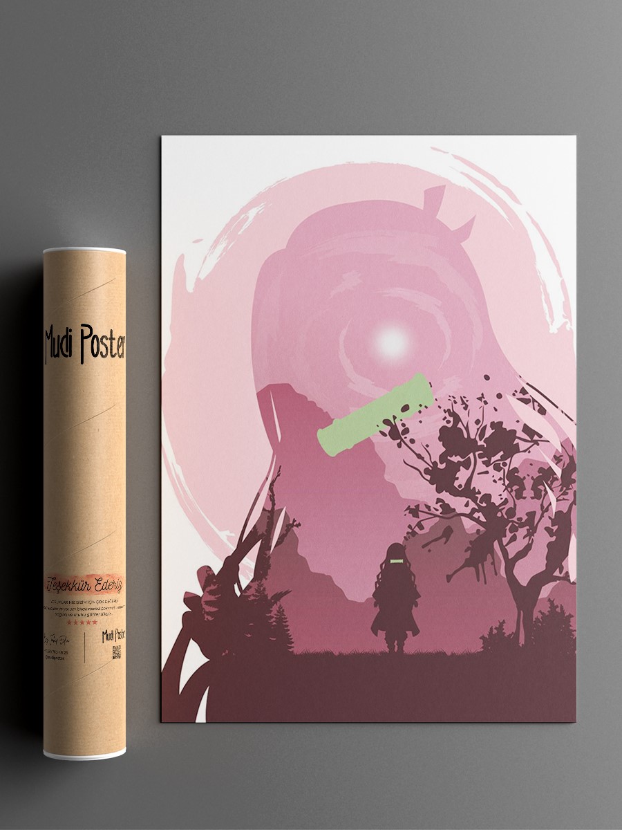 Nezuko Demon Slayer Anime Poster Çerçevesiz Yüksek Kalite Anime Duvar Poster