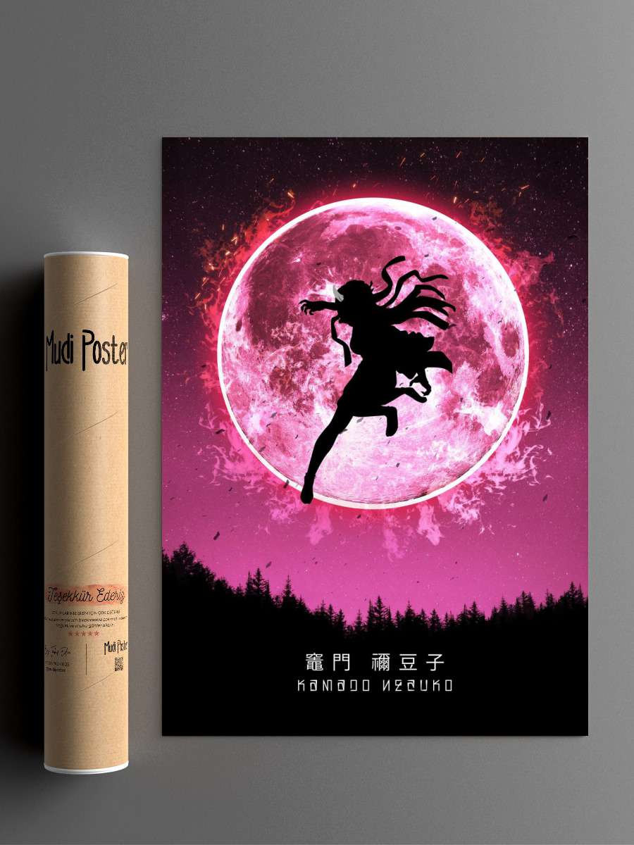 Nezuko Kamado Anime Poster Çerçevesiz Yüksek Kalite Anime Duvar Poster