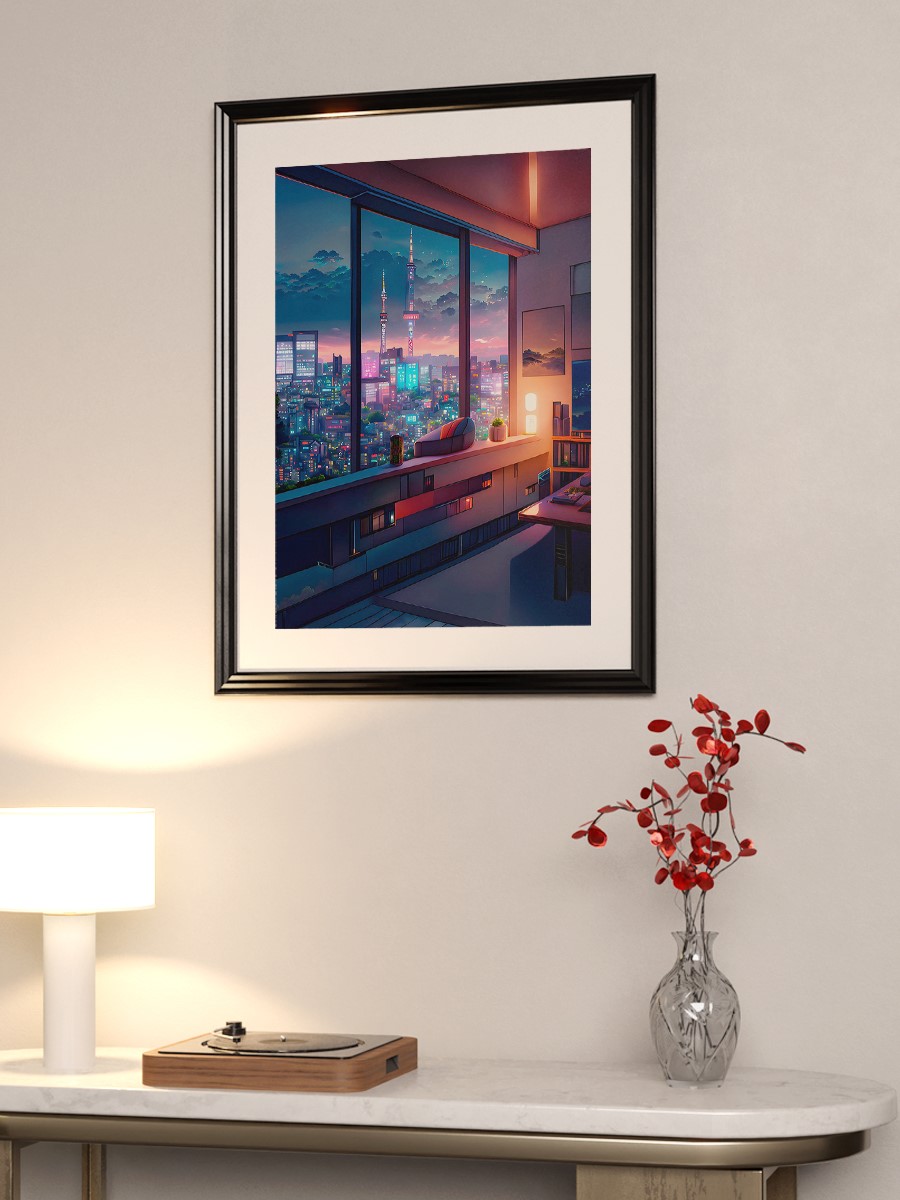 Night City Anime Poster Çerçevesiz Yüksek Kalite Anime Duvar Poster