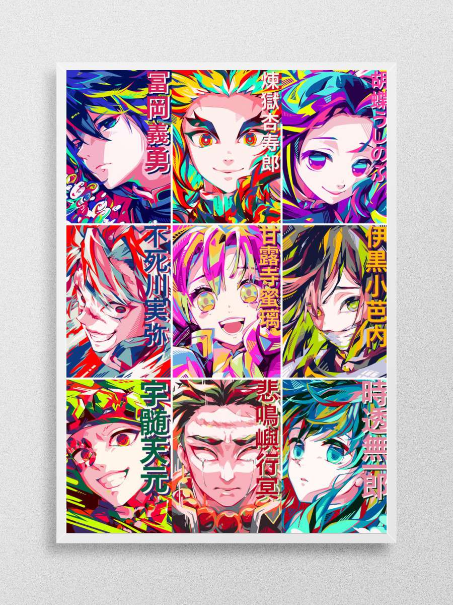 Nine Pillars Demon Slayer Anime Poster Çerçevesiz Yüksek Kalite Anime Duvar Poster