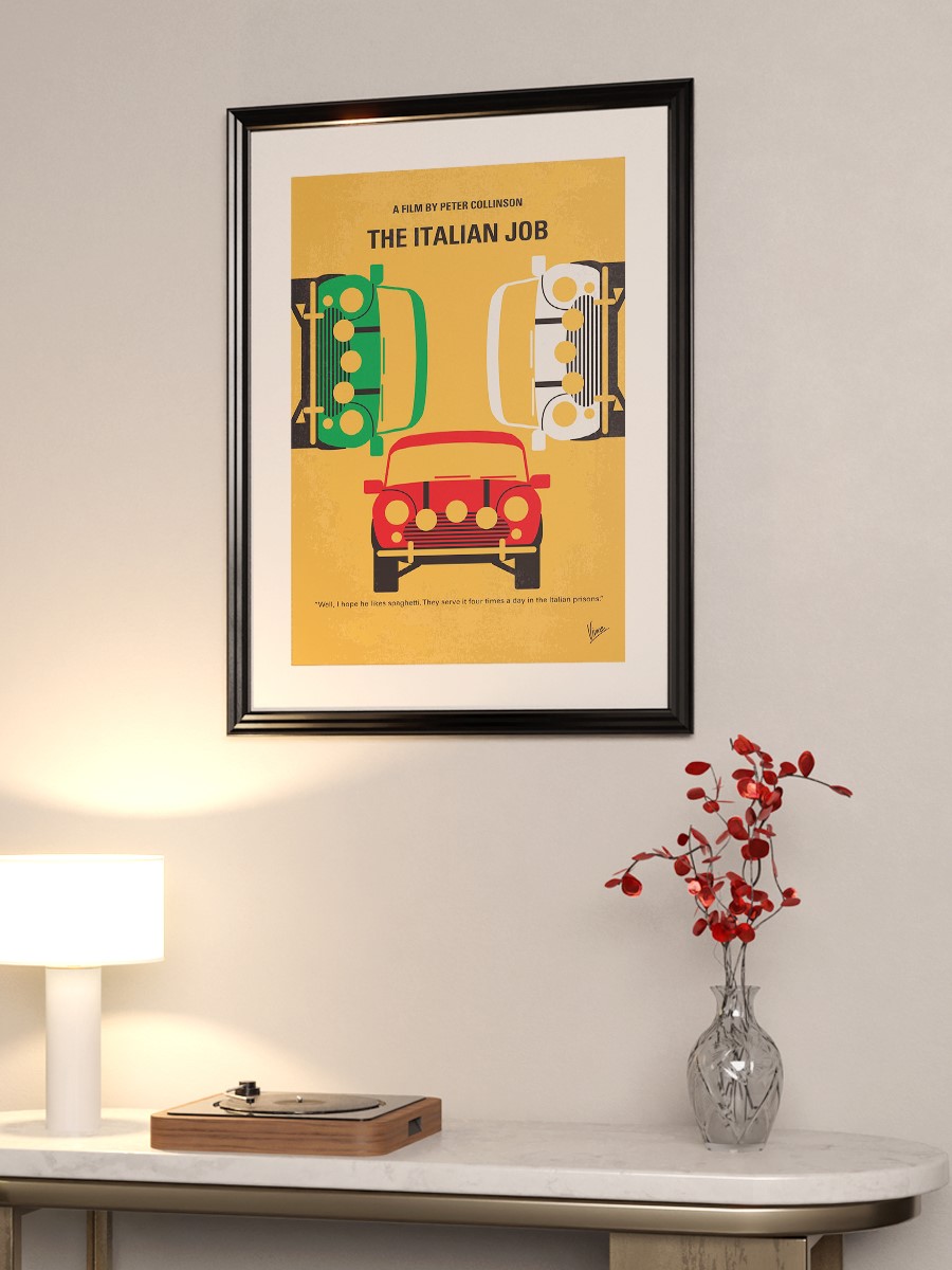 No279 My The Italian Job minimal movie poster After be ...  Poster, Çerçevesiz Tv Film Poster