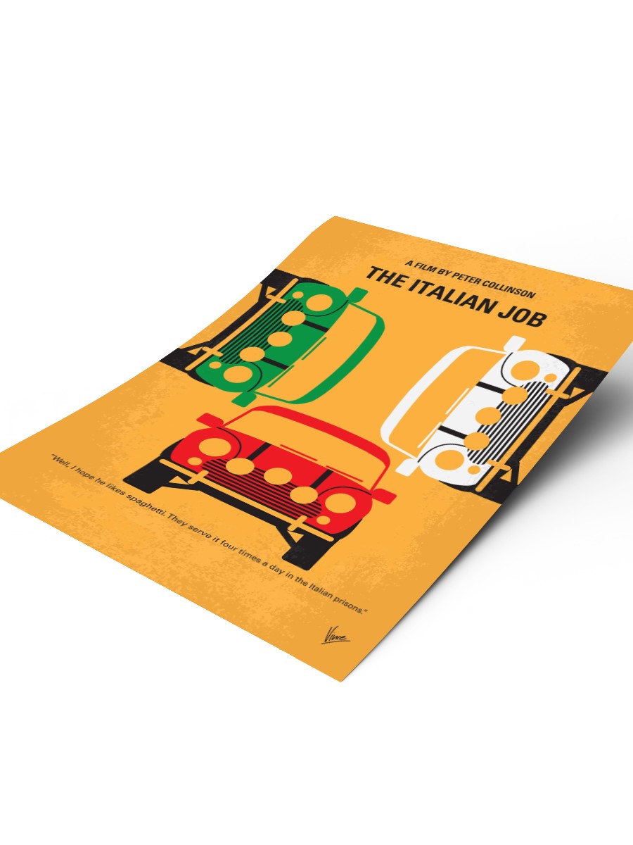No279 My The Italian Job minimal movie poster After be ...  Poster, Çerçevesiz Tv Film Poster