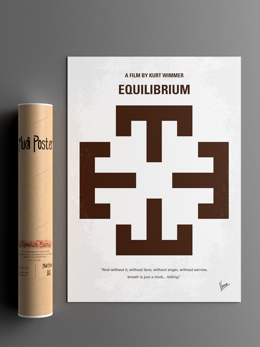 No595 My Equilibrium minimal movie poster In a Fascist ...  Poster, Çerçevesiz Tv Film Poster