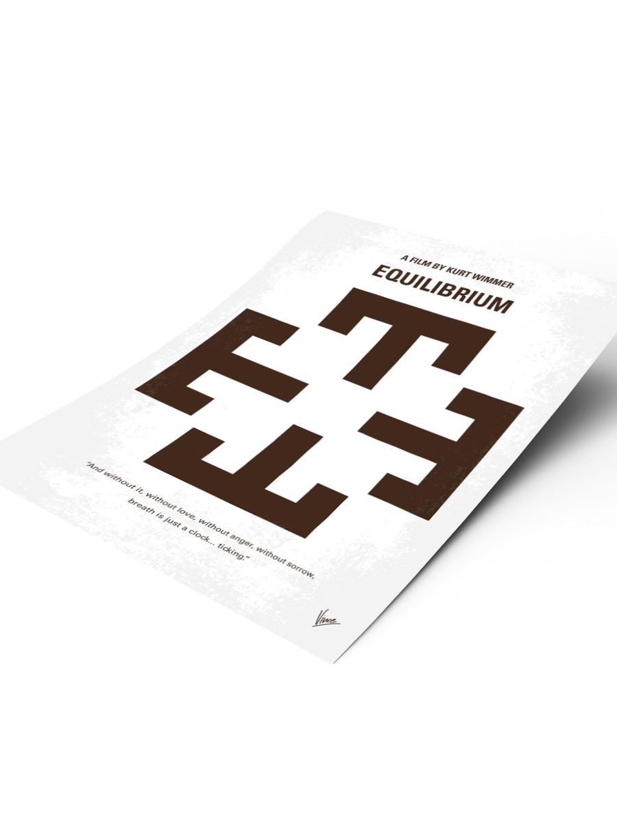 No595 My Equilibrium minimal movie poster In a Fascist ...  Poster, Çerçevesiz Tv Film Poster