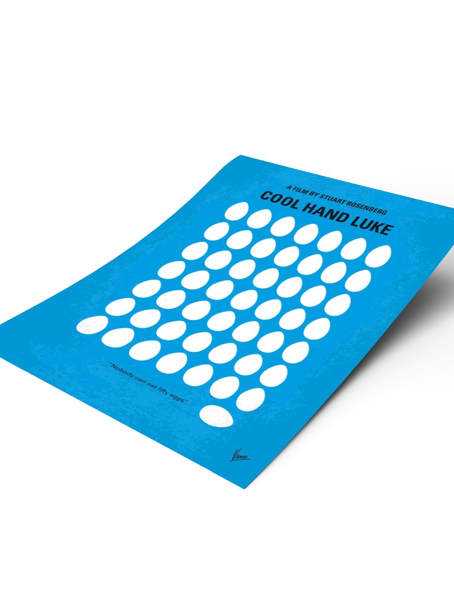 No616 My Cool Hand Luke minimal movie poster A man ref ...  Poster, Çerçevesiz Tv Film Poster