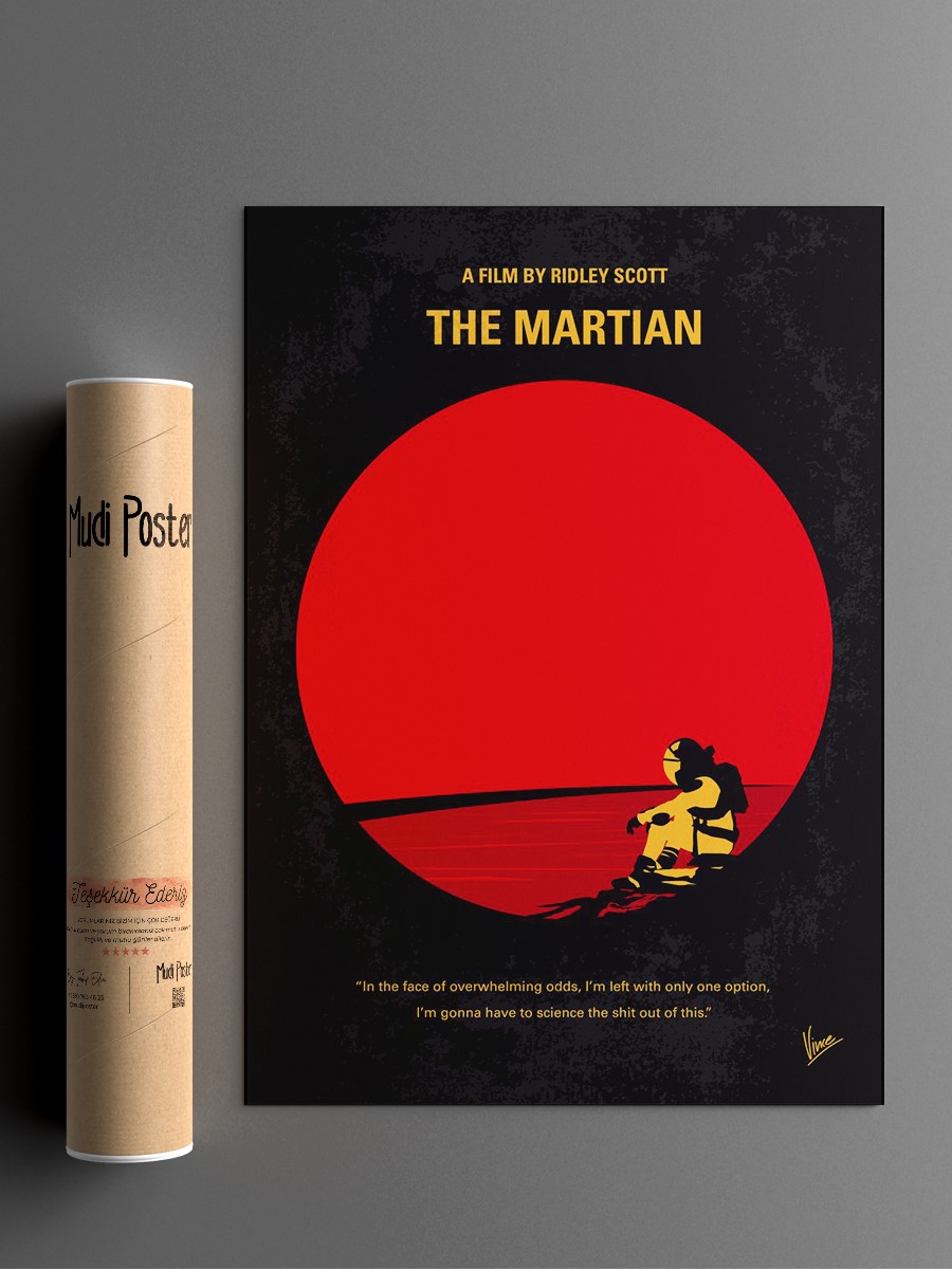 No620 My The Martian minimal movie poster During a man ...  Poster, Çerçevesiz Tv Film Poster