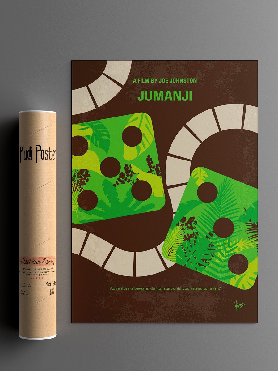 No653 My Jumanji minimal movie poster When two kids fi ...  Poster, Çerçevesiz Tv Film Poster